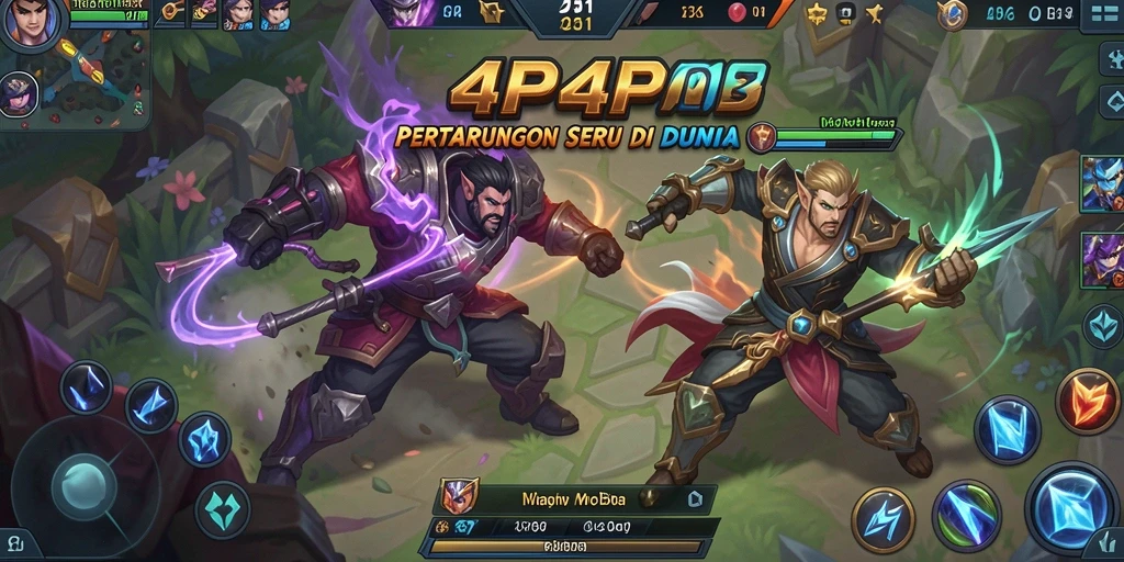 Screenshot gameplay MOBA 4P4P yang mendebarkan dan penuh aksi.