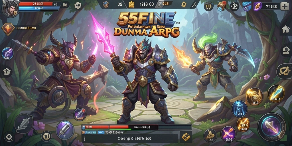 Tampilan menarik dari gameplay ARPG 55FIVE yang menegangkan.