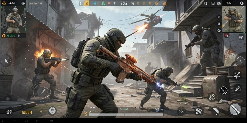 Gameplay intens dari 666F dengan pertempuran FPS seru.