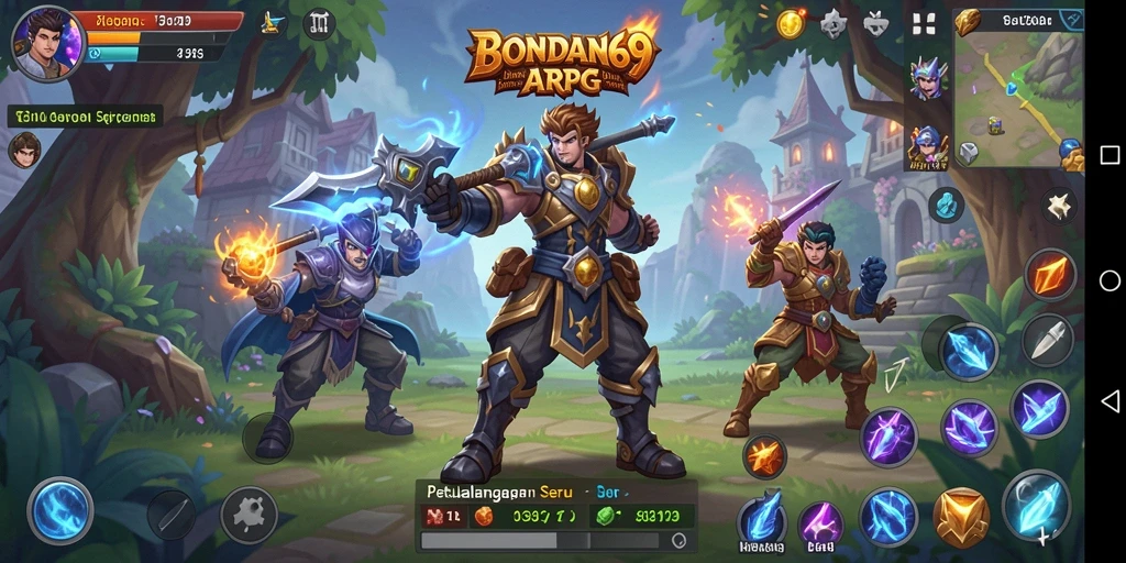 Menampilkan aksi seru dalam gameplay ARPG BONDAN69.