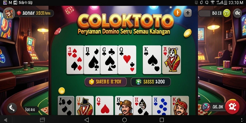 Screenshot gameplay COLOKTOTO menampilkan keseruan permainan Domino.