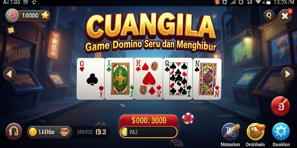 Gambar gameplay CUANGILA yang menarik dengan suasana permainan Domino.