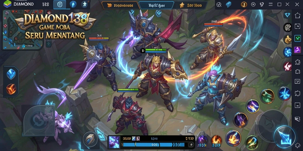 Tangkapan layar utama DIAMOND138 menampilkan aksi seru dalam game MOBA.