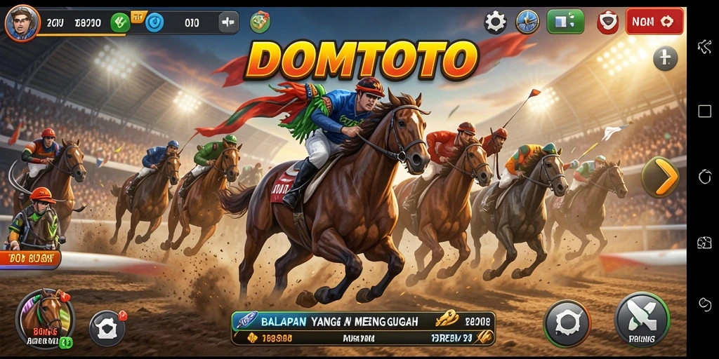 Tampilan gameplay balapan yang seru dan mendebarkan di DOMTOTO.