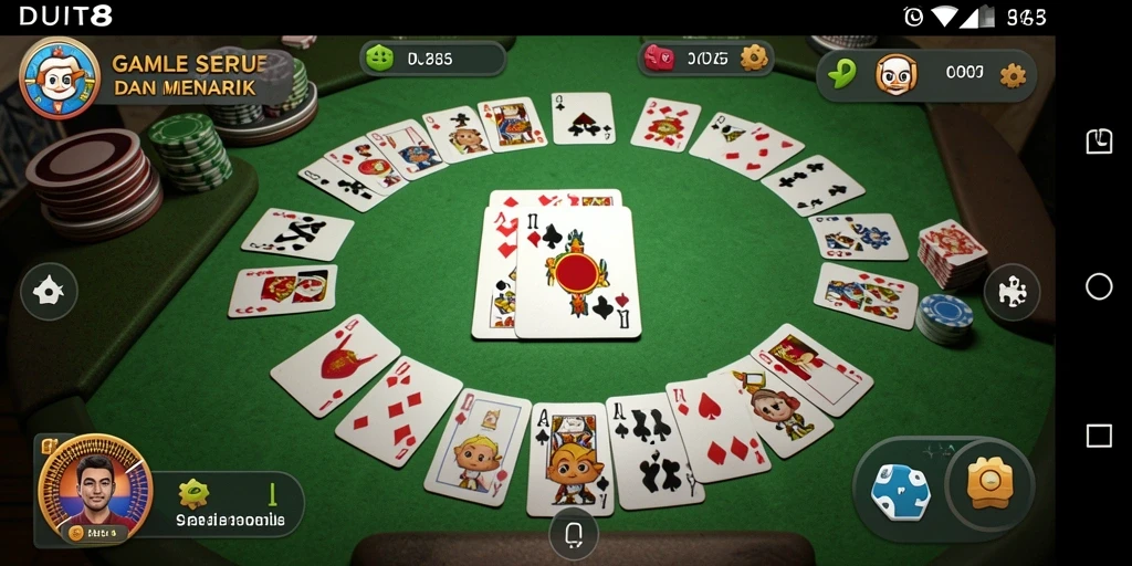 Tampilan gameplay seru di DUIT8, aplikasi Gaple terbaik.