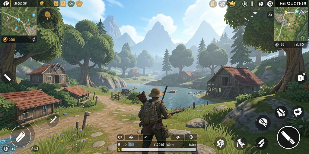 Gameplay HAIKUOTK yang mendebarkan dalam dunia terbuka.