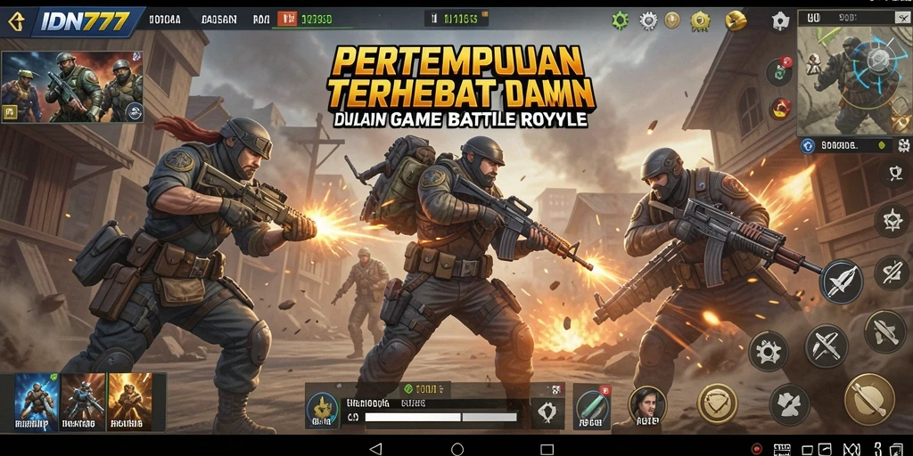 Gameplay mendebarkan IDN777 dalam pertempuran Battle Royale.