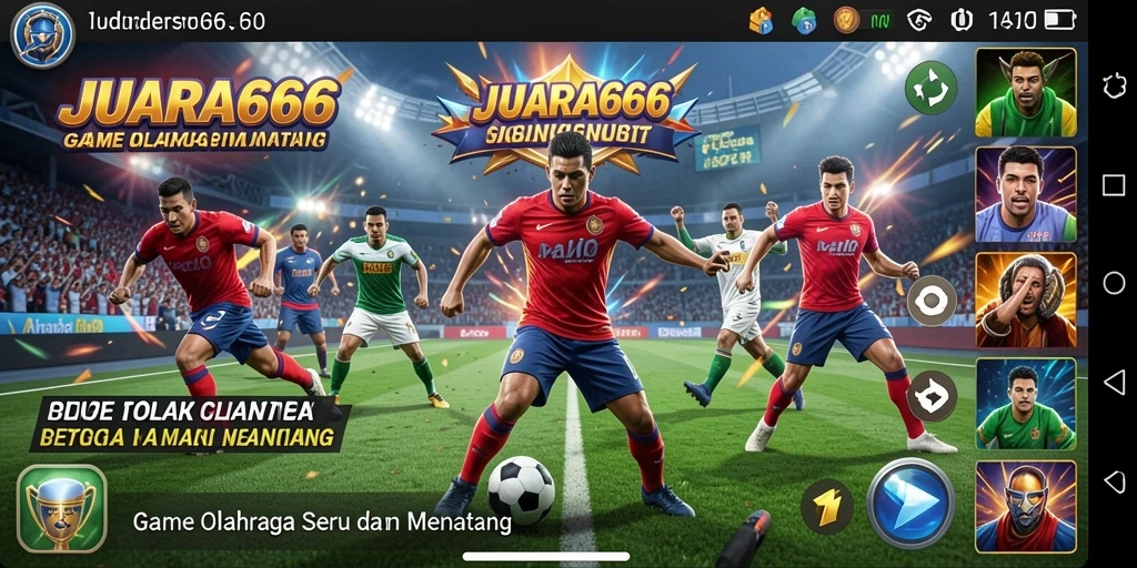 Tampilan gameplay JUARA666 dengan aksi olahraga yang mendebarkan.