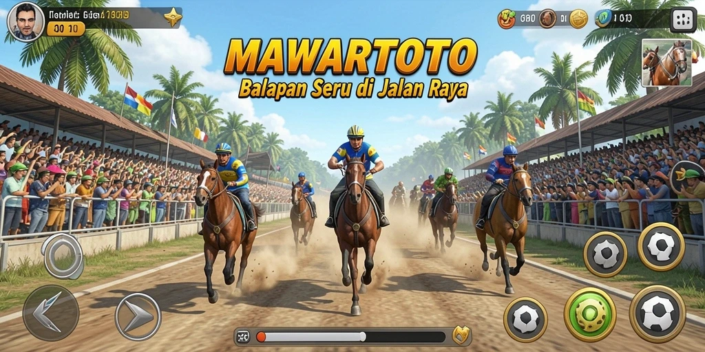 Screenshot utama MAWARTOTO menampilkan aksi balapan yang mendebarkan di lintasan.