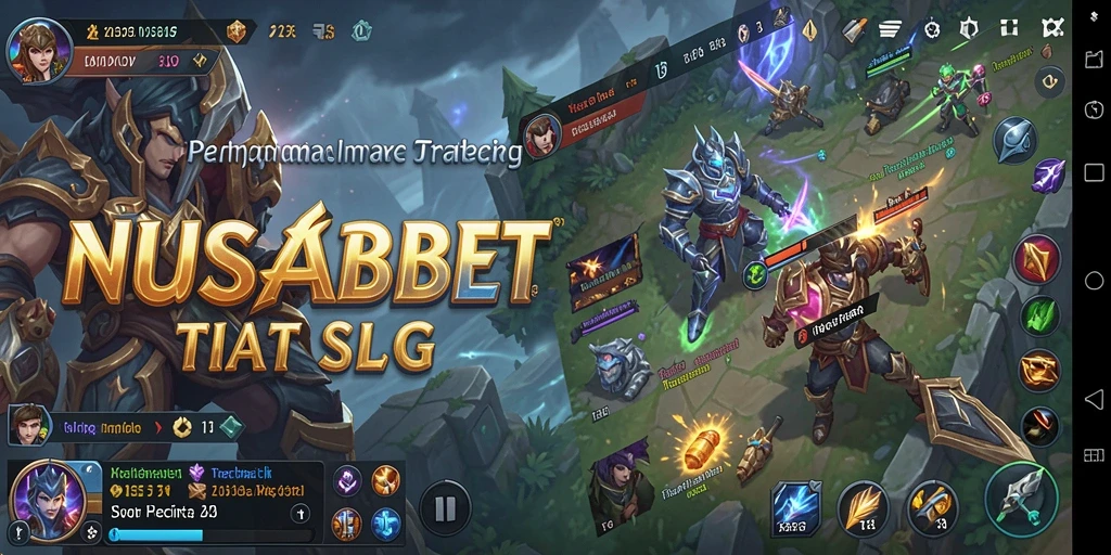 Tangkapan layar utama NUSABET menampilkan pertempuran seru dalam game SLG.