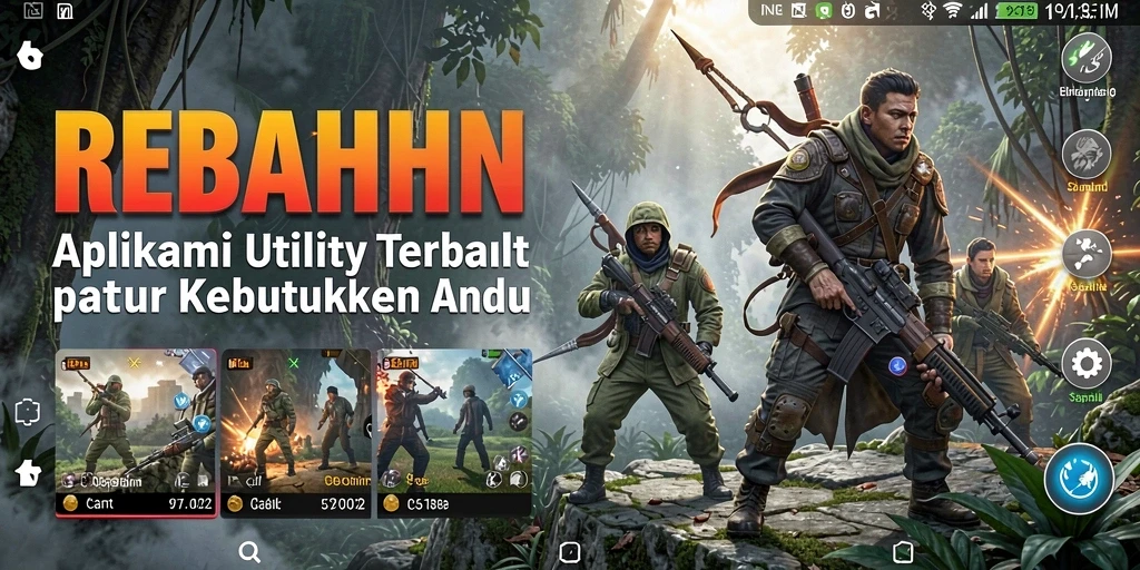 Tampilan antarmuka utama dari aplikasi REBAHIN yang user-friendly.