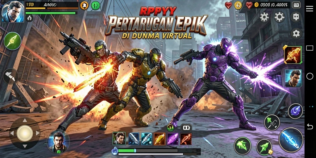 Tampilan gameplay RPYYY dengan aksi pertarungan yang mendebarkan.