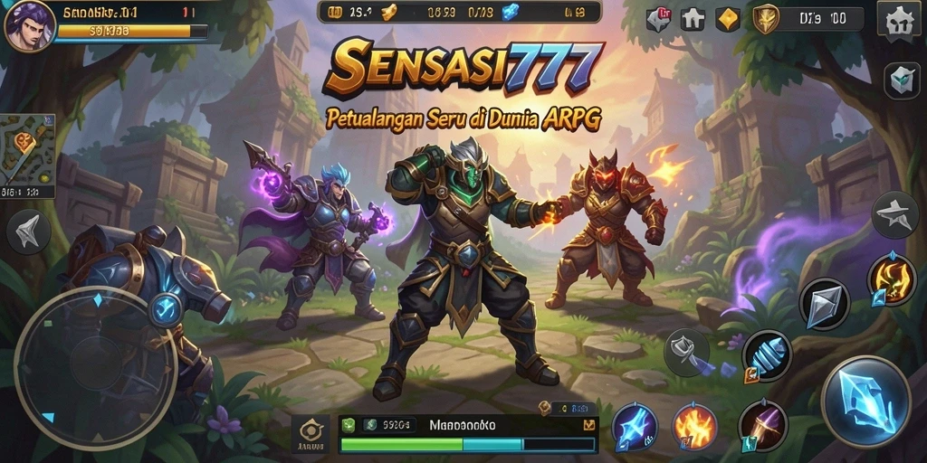 Tangkapan layar gameplay SENSASI777 yang menampilkan aksi pertempuran ARPG seru.