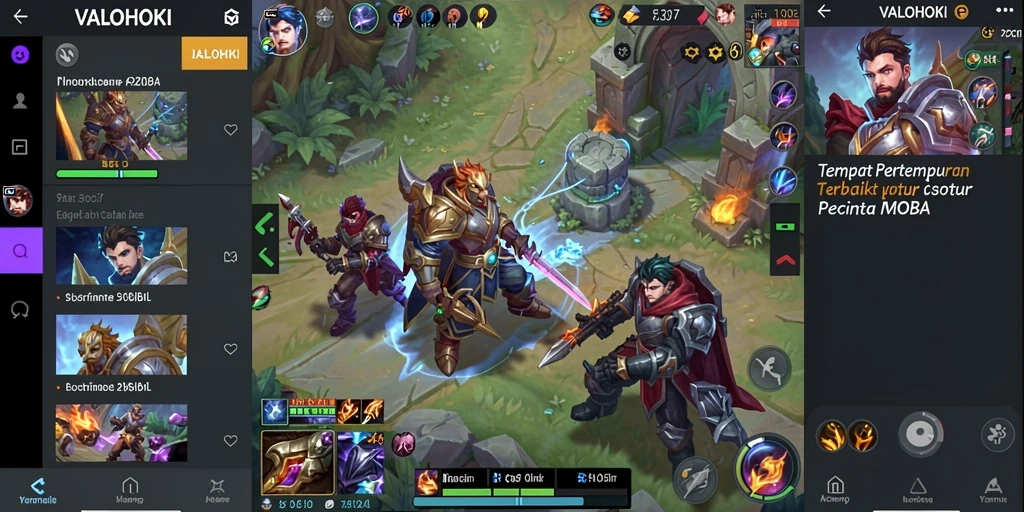 Tangkapan layar gameplay VALOHOKI yang menunjukkan aksi seru di medan perang.
