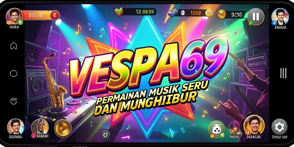 Screenshot VESPA69 menunjukkan momen seru saat bermain musik.