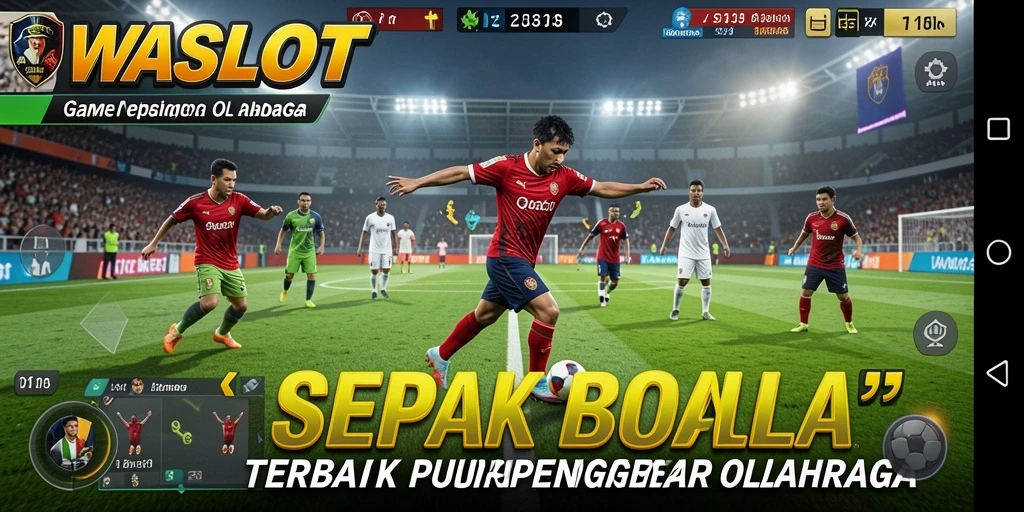 Tampilan gameplay WASLOT yang mendebarkan di lapangan sepak bola.