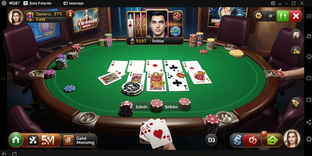 Tampilan gameplay seru dari permainan poker di WG87.